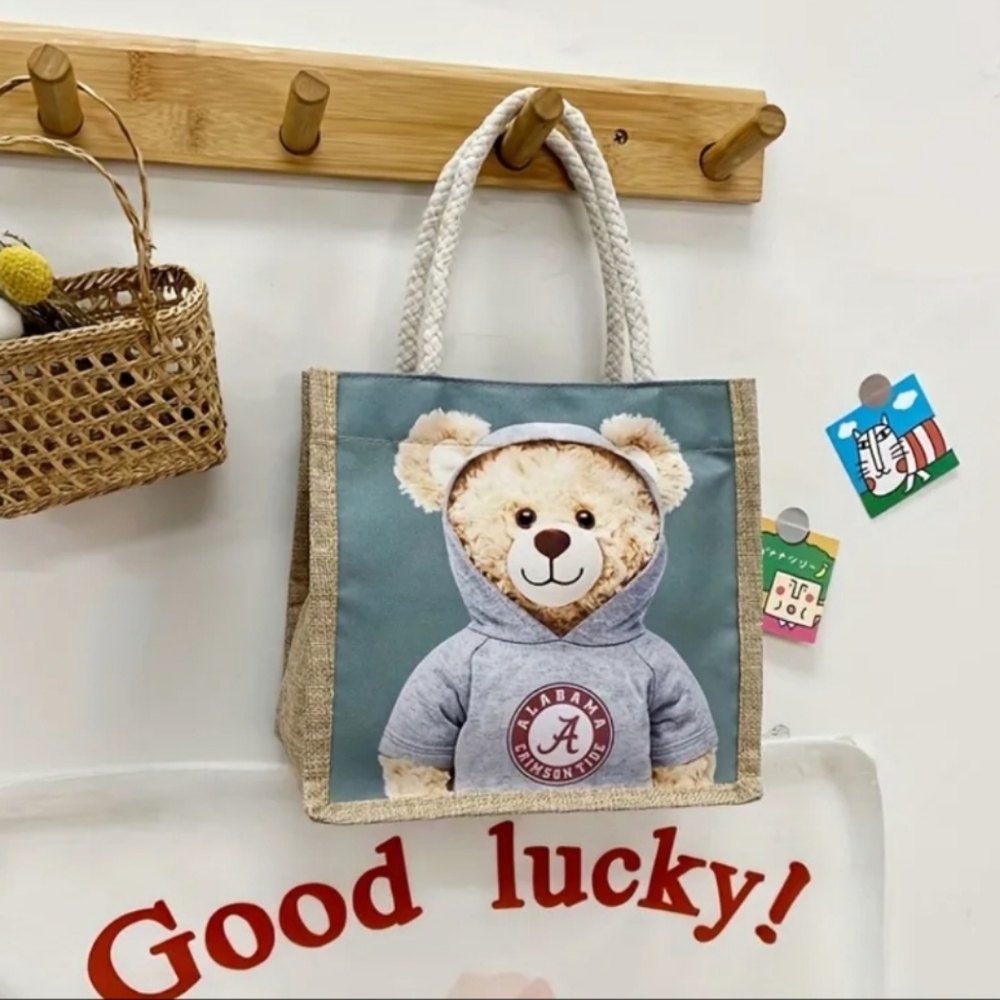 Cartoon Bear small canvas bag "University of Alabama" - Picture 2 of 10